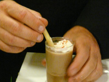 Cappuccino châtaignes, au foie gras de canard