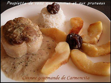 Paupiettes de veau aux pommes et aux pruneaux
