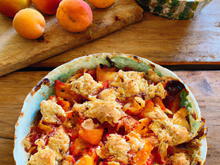 Crumble pêches et abricots