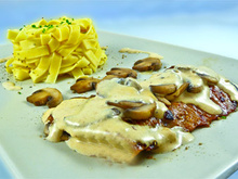 Escalope de veau et champignons à la crème