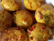 Muffins au chorizo et poivrons rouges