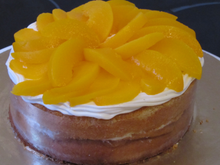 Délice aux pêches, mascarpone et fromage blanc