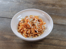 Spaghettis sauce potimarron, chèvre et noix