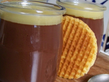 Flan choco du placard, avec son couvercle au chocolat blanc