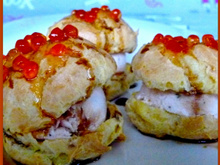 Profitéroles salées au saumon fumé de Norvège