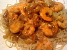 Les crevettes au lait de coco !