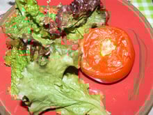 Tomates farcies au chèvre et aux champignons