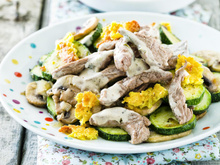 Emincé d'agneau au crumble de parmesan