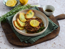 Tournedos de saumon rôti et pommes de terre au persil