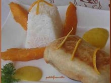 Poisson en croûte et son duo mangue-orange