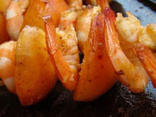 brochettes crevettes/abricots tandoori