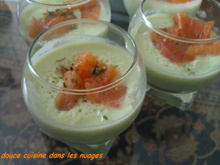 Verrines mousse de pâtisson et truite fumé