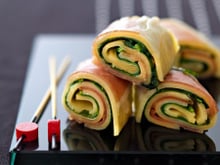 Rouleau d'épinards, jambon ibérique et  Emmentaler AOC suisse
