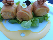 Ballottines de poulet sauge, marrons, Fourme d'Ambert