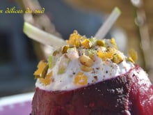 Betteraves ricotta,fruits secs et pomme verte