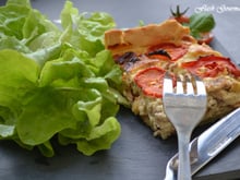Tarte au thon, tomates et fromage blanc