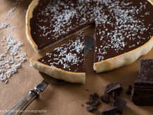 Tarte bio au chocolat noir & à la noix de coco sans gluten