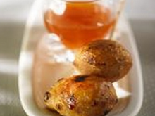 Beignets caramélisés au chèvre affiné, et sa sauce abricot