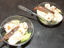 Verrine aux crevettes grises