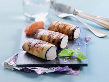 Roulés d'aubergine et confit de tomates