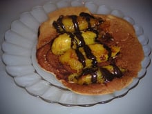 Blinis à la banane et mangue poêlée