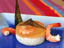 Timbale de crabe et crevette et sa gelée de crustacés