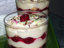 Tiramisu aux framboises et menthe fraîche