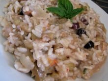 Risotto aux aubergines, tomates et grgonzola