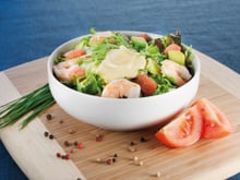 Salade d'avocat, pamplemousse et crevettes