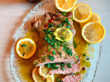 Côte de veau et son jus citronné