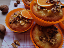 Cupcake à l'orange et aux noix