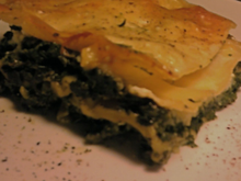 Lasagnes à la buche de chèvre et aux épinards