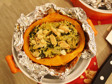 Potimarron farci au riz à l'indienne