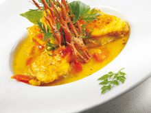 Nage de lotte au curry et coco