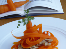 Papillotes de merlan et tagliatelles de carottes thermomix