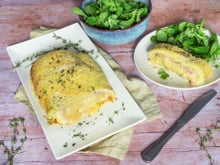 Roulé de pommes de terre au jambon et fromage à raclette