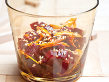 Salade de betterave aux graines de sésames et zestes d'orange