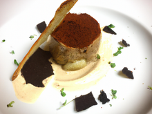 Tiramisu de foie gras, artichaud et truffe