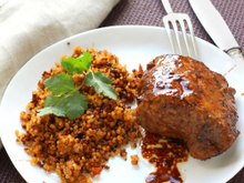 Filet mignon de porc au gingembre, épices et miel au four combiné vapeur