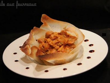 Corolle de Pompadour aux champignons de Paris à la tomate et mascarpone, Piment d'Espelette