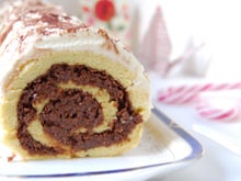 Bûche de Noël au praliné feuilleté