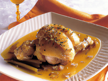 Chapon aux airelles et au cognac