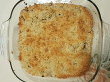 Crumble aux poires chocolat et noix de coco