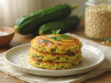 Galettes de flocons d'avoine oignons et courgettes