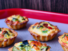 Mini quiches à la ratatouille et au poulet