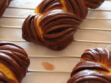 Brioches tressées au chocolat