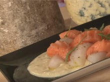 Tresse de saumon et lieu et sa sauce à la Fourme d'Ambert