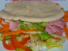 Pita jambon crudités