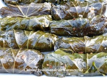 Feuille de vigne farcie à la grec (ou Dolmas)