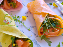 Wraps tendance aux pousses germées et saumon fumé